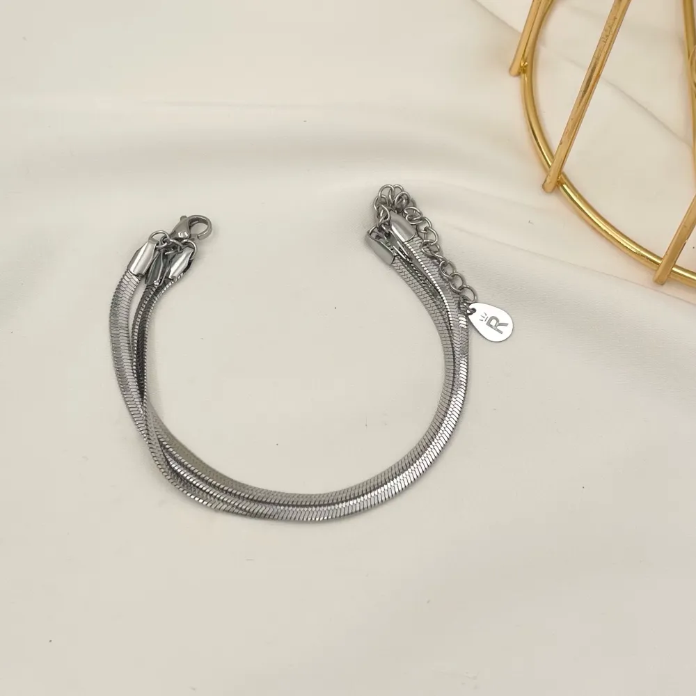Tre Fili Serpente-Bracciale in Acciaio - BAC-413-2405B