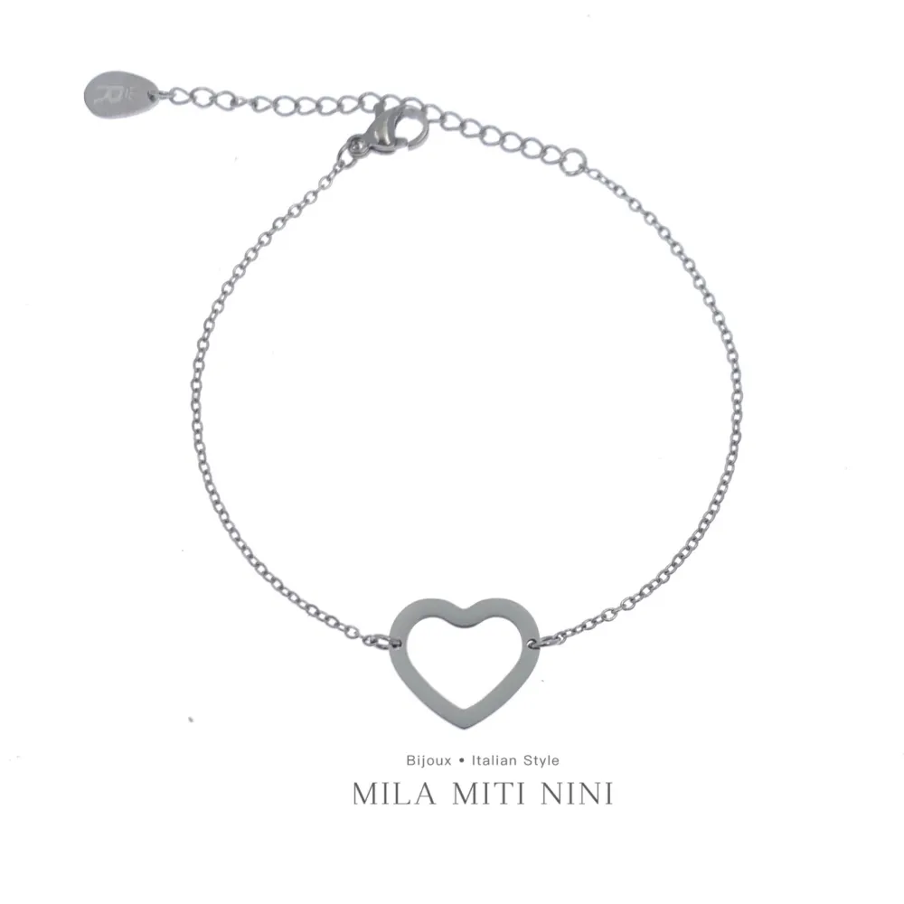 Cuore Vuoto -Bracciale in Acciaio con Chiusura - BAC-413-571