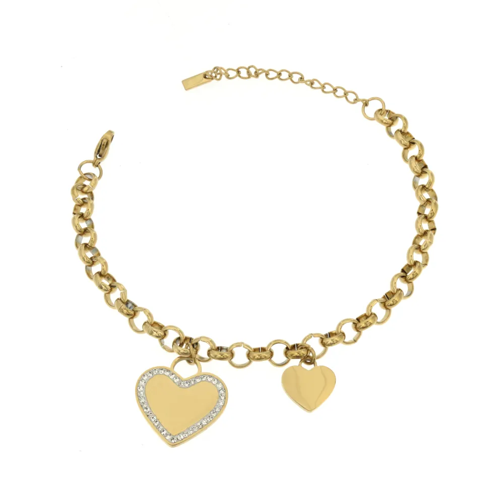 BAC-Cuore Liscio 5389 - Bracciale in Acciaio con Chiusura - BAC-Cuore Liscio 5389 - Bracciale in Acciaio con Chiusura