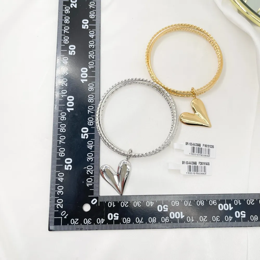 Cuore-Bracciali Multifili Rigidi in Acciaio - BAR-103-AA3366B