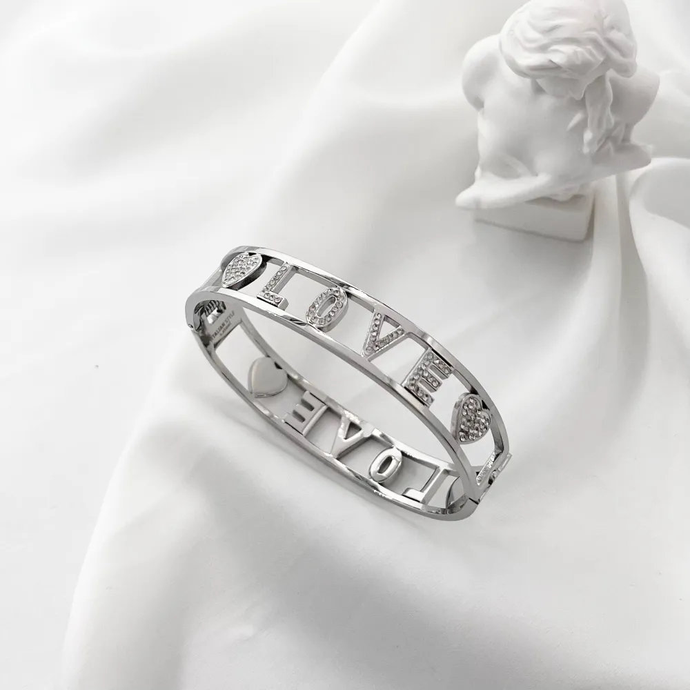 Love-Bracciale con Scritte Rigido in Acciaio - BAR-413-1283 Love