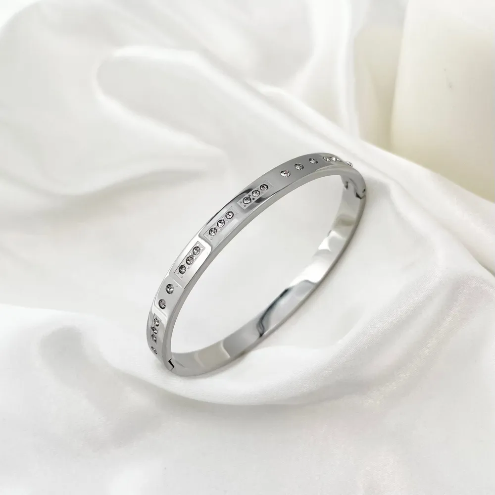 Tennis Punto Luce-Bracciale Rigido in Acciaio - BAR-413-914