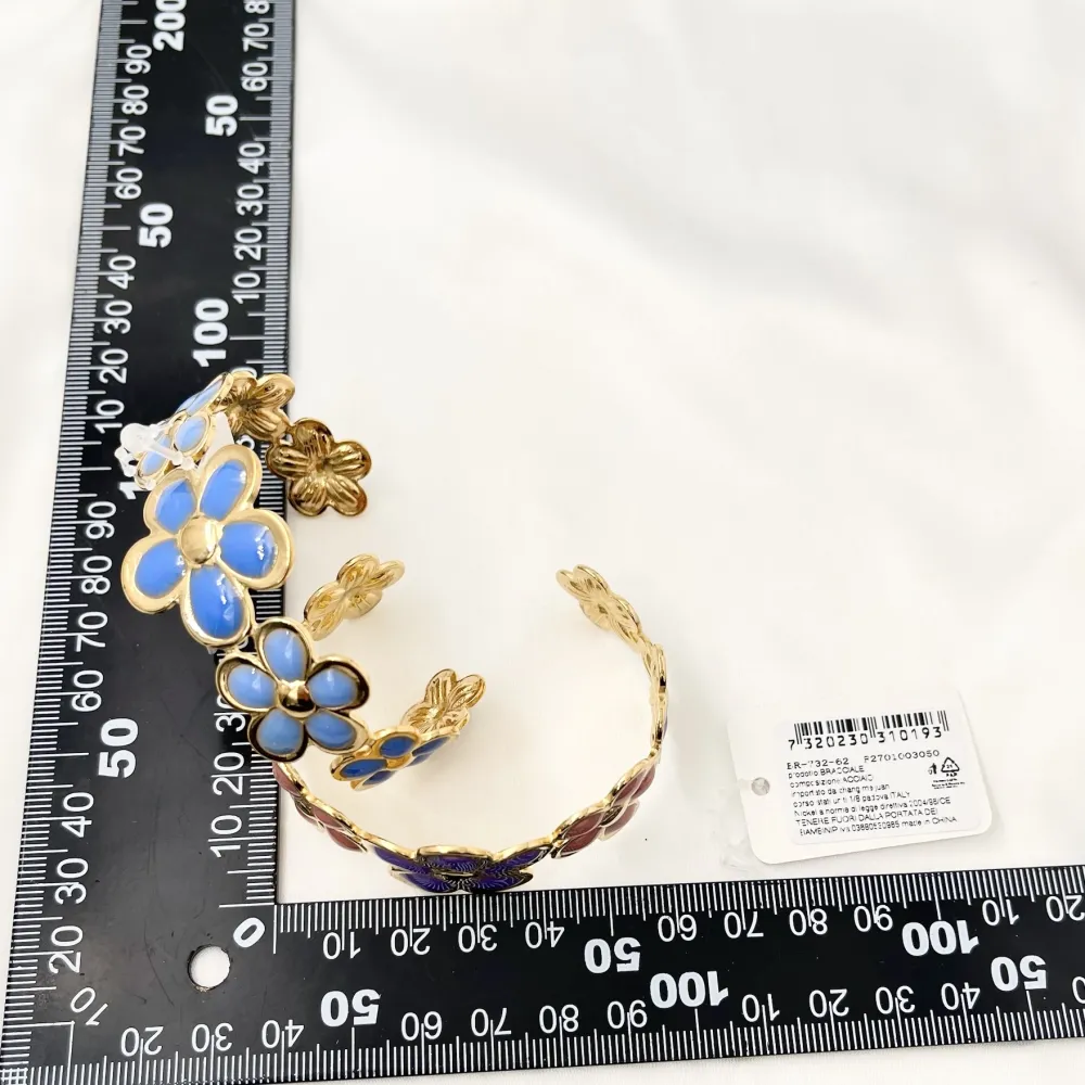 Fiore Smaltato-Bracciale Rigido in Acciaio - BAR-732-62