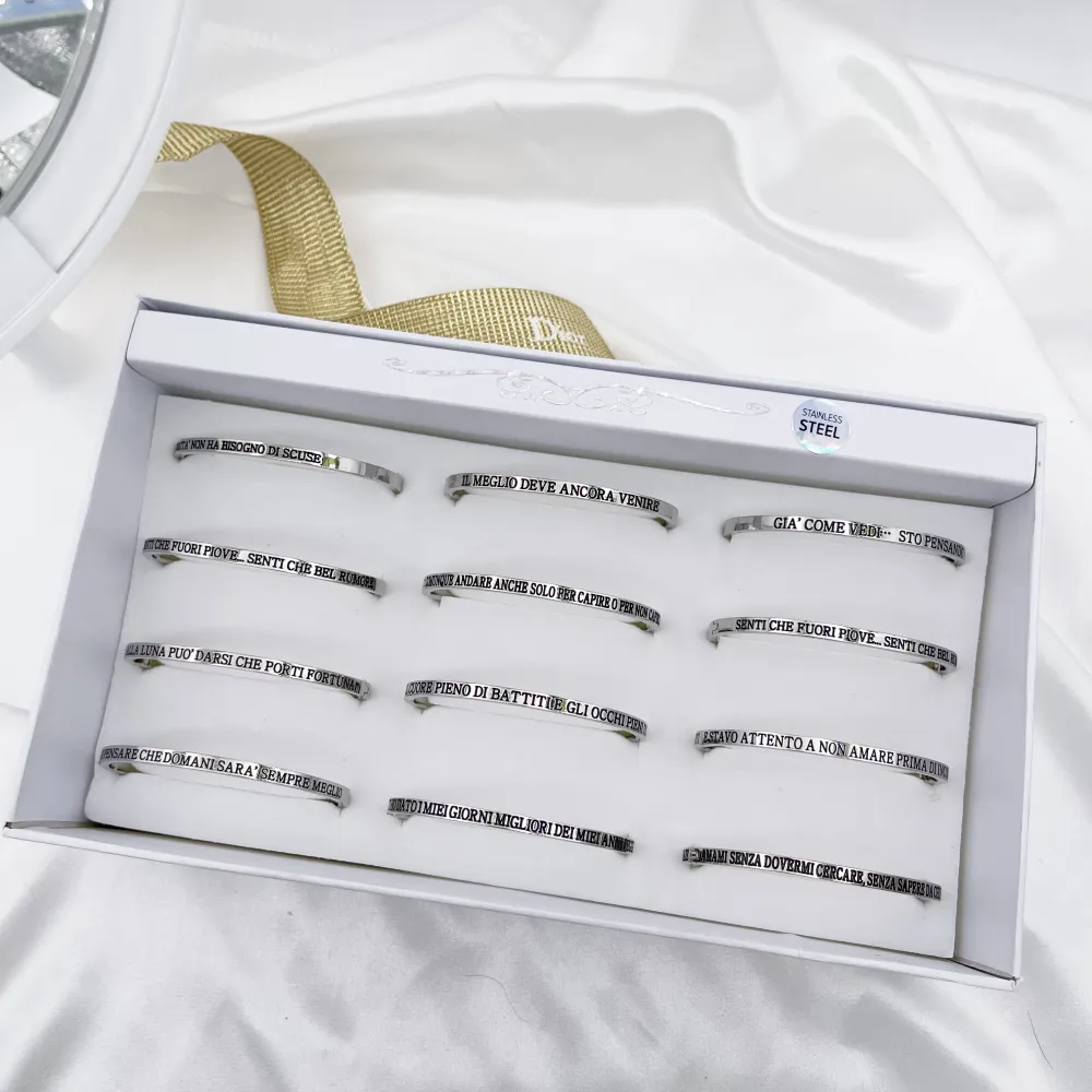 Bracciale a Catena in Acciaio - BAR7751-Scritte da N.1 a 25- Bracciale Rigido in Acciaio