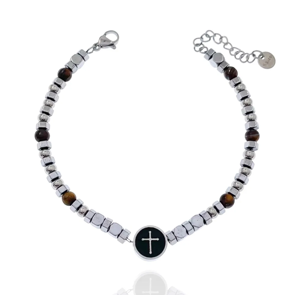 Croce-Bracciale in Acciaio da Uomo - BAU-600-H190