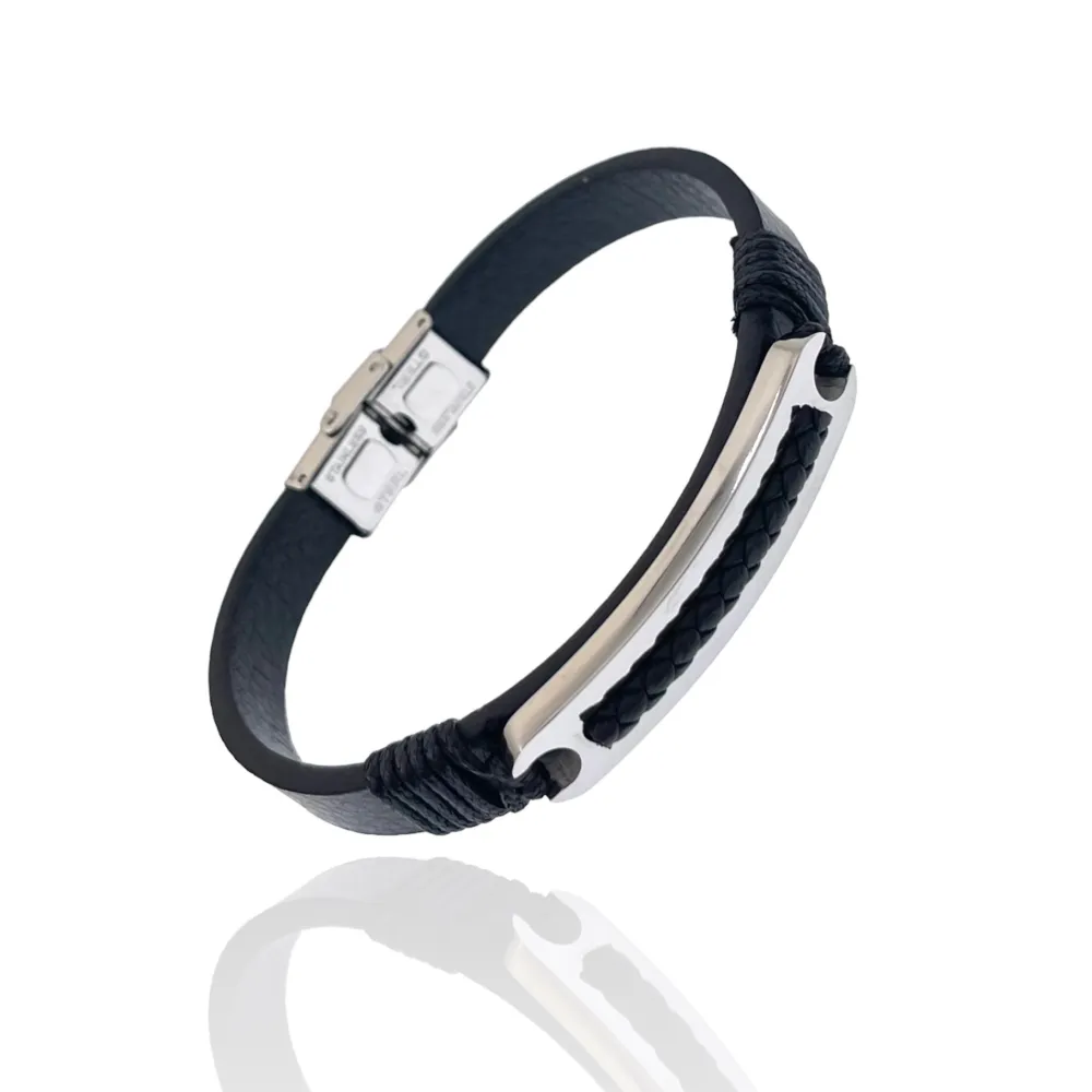 Semplice-Bracciale da Uomo in Acciaio - BAU-720-28