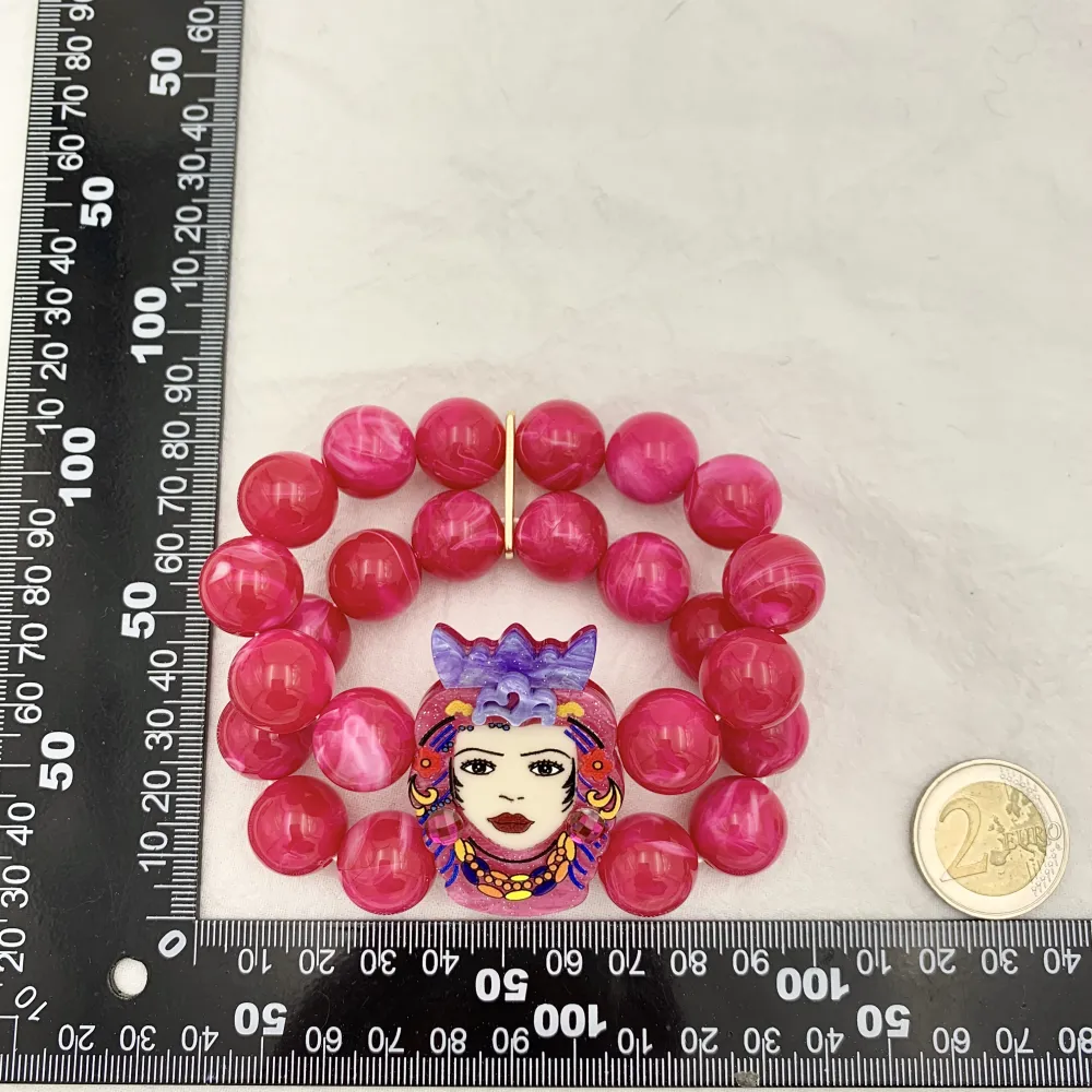 Testa di Moro-Bracciale Elastico in Resina - BMM-2237