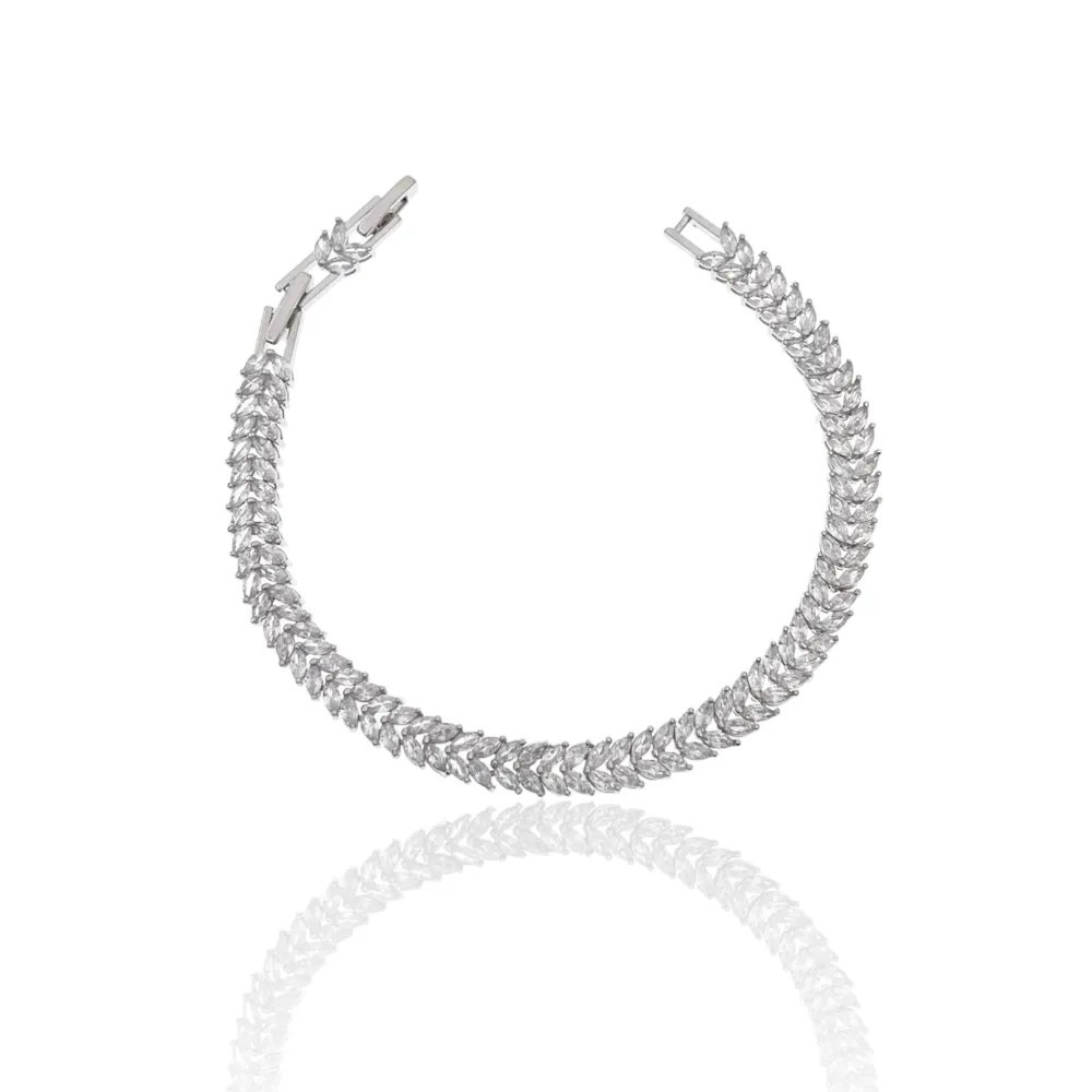 Foglia-Bracciale con Cubic Zirconia - BMZ-103-AA22641B
