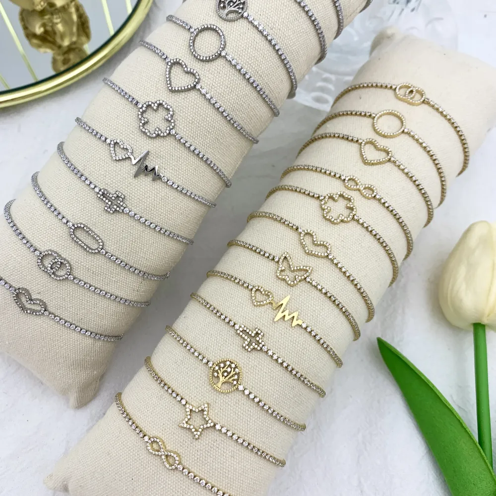 Tennis con Soggetti Mix-12Pz Bracciali in Acciaio - BPA-103-AA2664-2675B