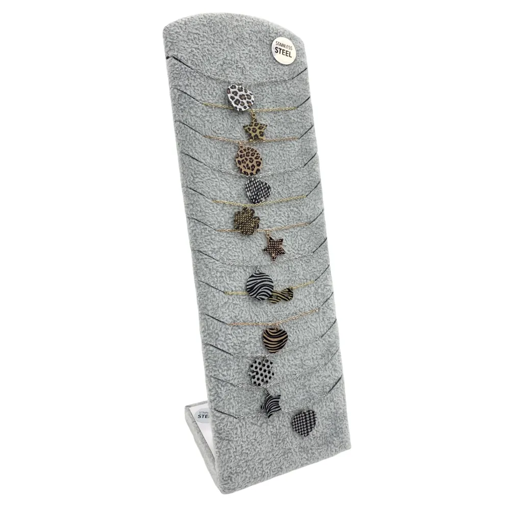 BPA6393-Animalier -12pz Bracciali in Acciaio - BPA6393-Animalier -12pz Bracciali in Acciaio