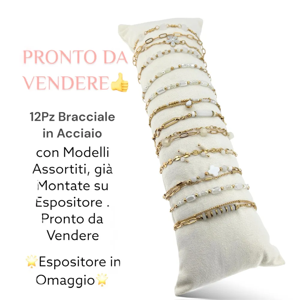 Mix Soggetti-12pz Bracciali in Acciaio - BPA-732-2
