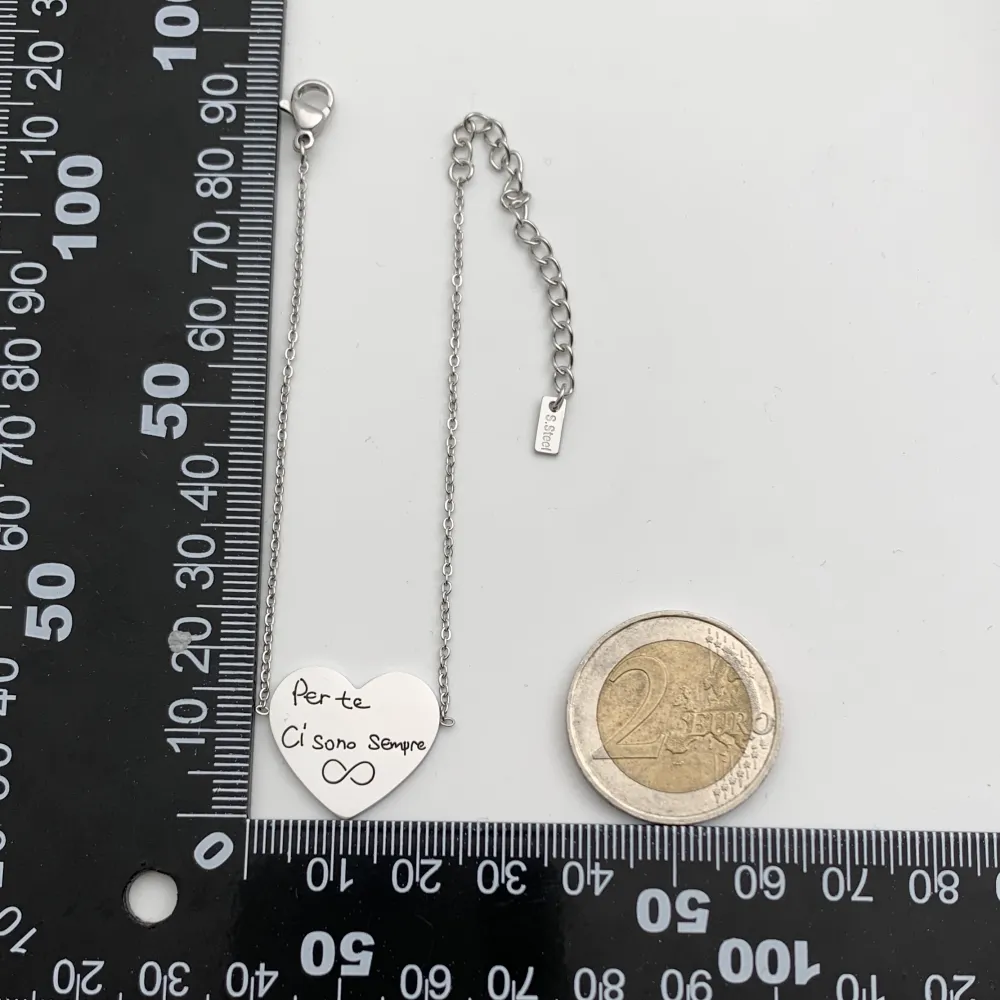 12Pz Bracciali in Acciaio con Chiusura a Moschettone + Cuscino - BPA7651-Scritte-12 Pz Bracciali in Acciaio