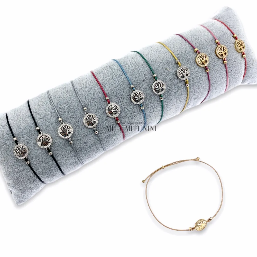 BPM176-163-Albero della Vita-12 Pz Bracciali Regolabili - BPM176-163-Albero della Vita-12 Pz Bracciali Regolabili