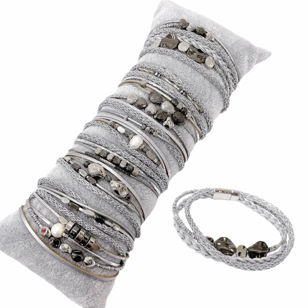 10Pz Bracciali +Cuscino in Omaggio - BPM176-183-Multifili con Charmes-10 Pz Bracciali