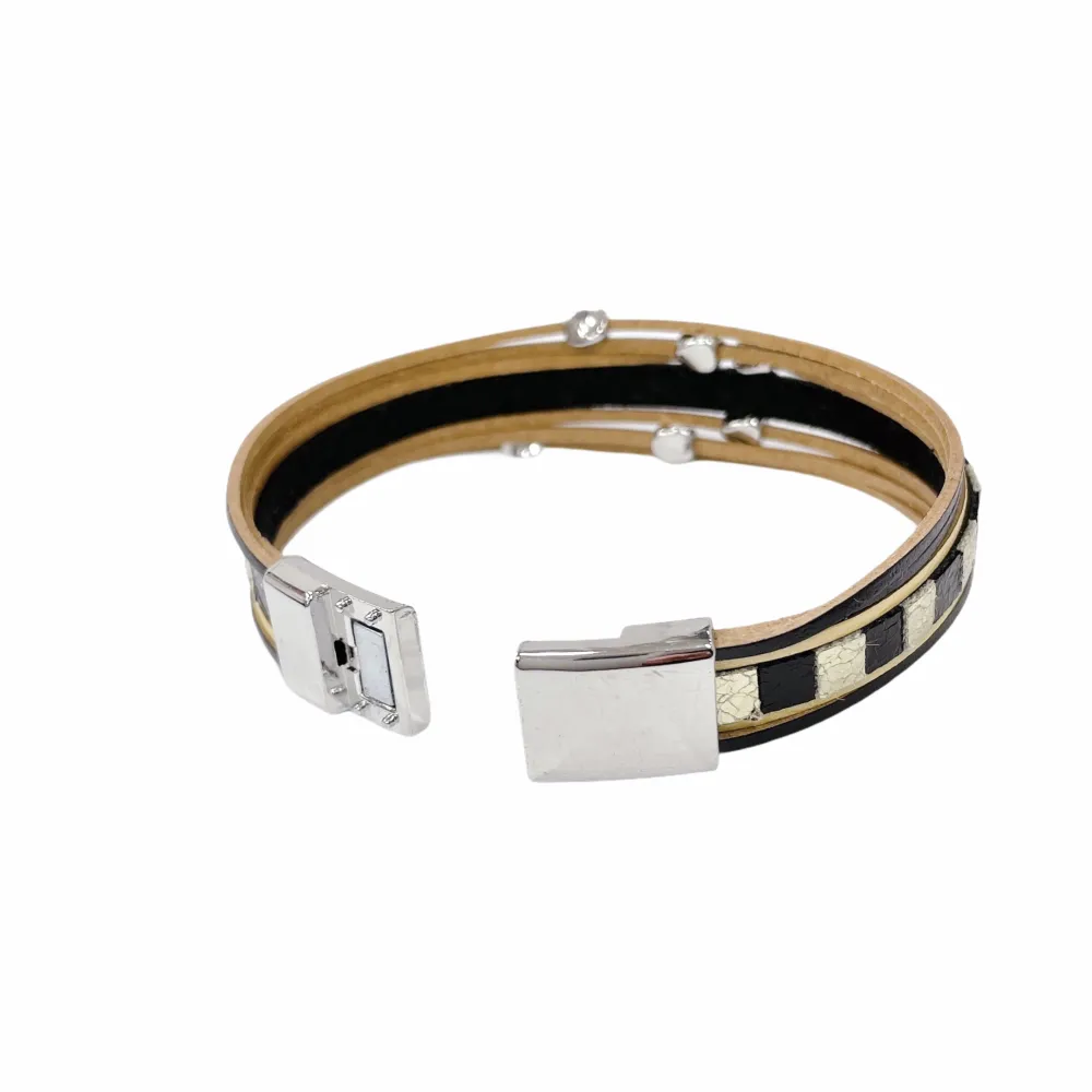 12Pz Bracciali +Cuscino in Omaggio - BPM176-211-Multifili in Cuoio-7 Pz Bracciali