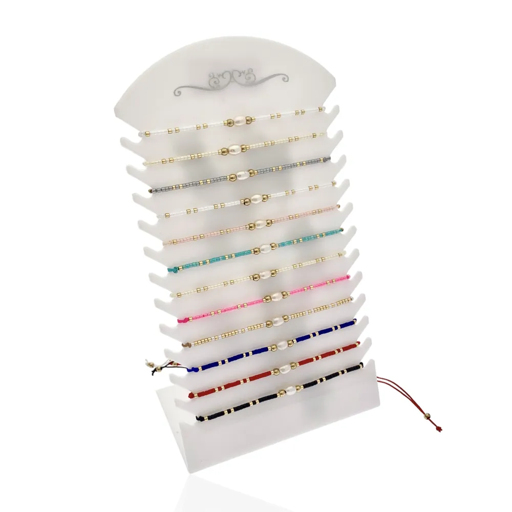 Perla con Perline-12pz Bracciali Regolabili - BPM-191-117