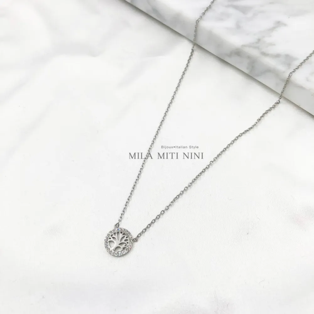 Albero della Vita-Collana Corta in Acciaio - CAC103-AA12