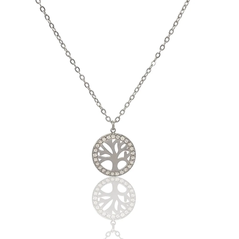Albero della Vita-Collana Corta in Acciaio - CAC-103-AA1924N