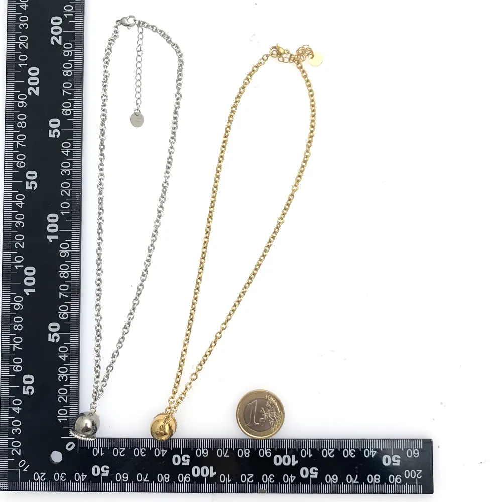 Campanello con Strass-Collana Corta in Acciaio - CAC-103-AA2358N