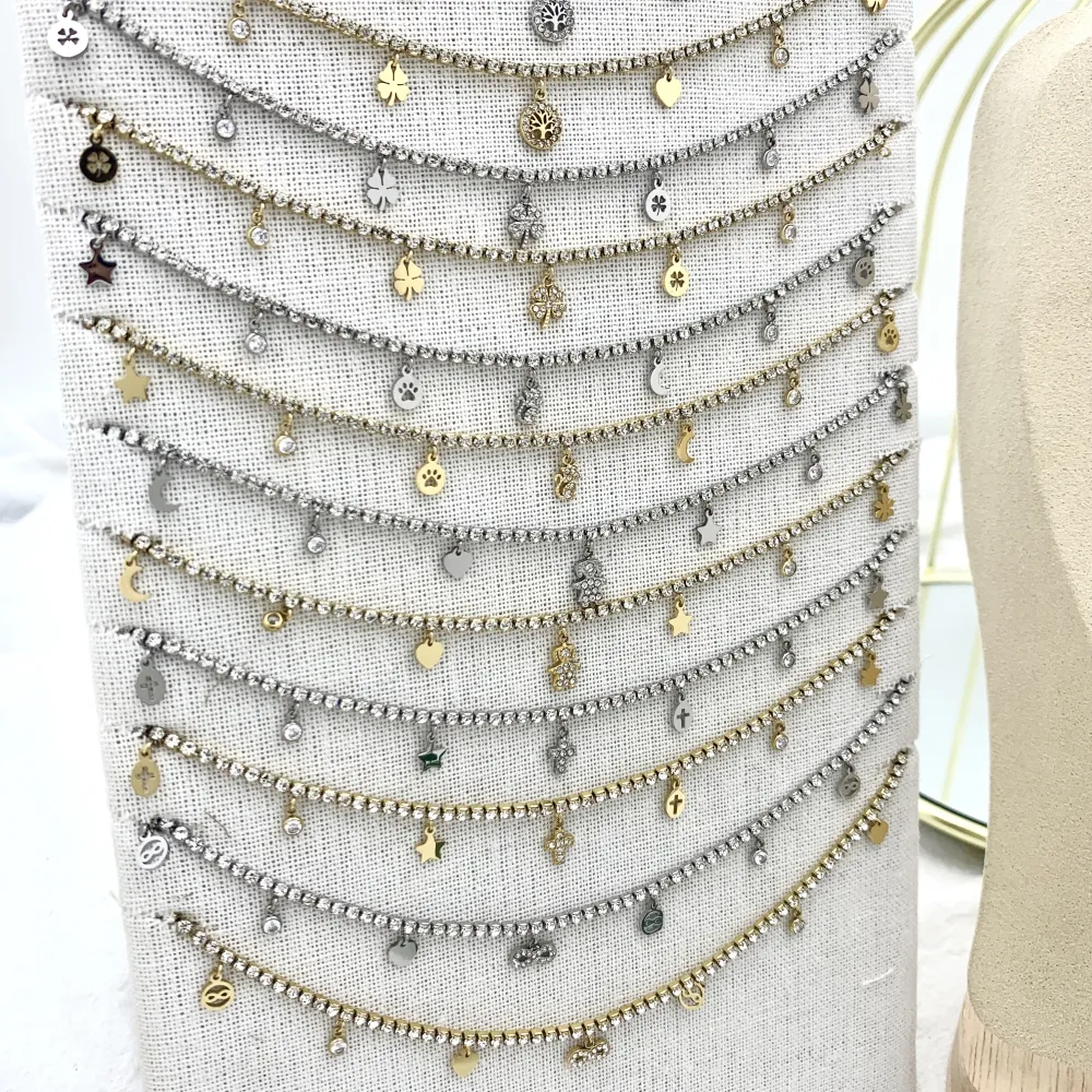 Tennis con Infinito-Collana Corta in Acciaio - CAC-103-AA2542N Infinito