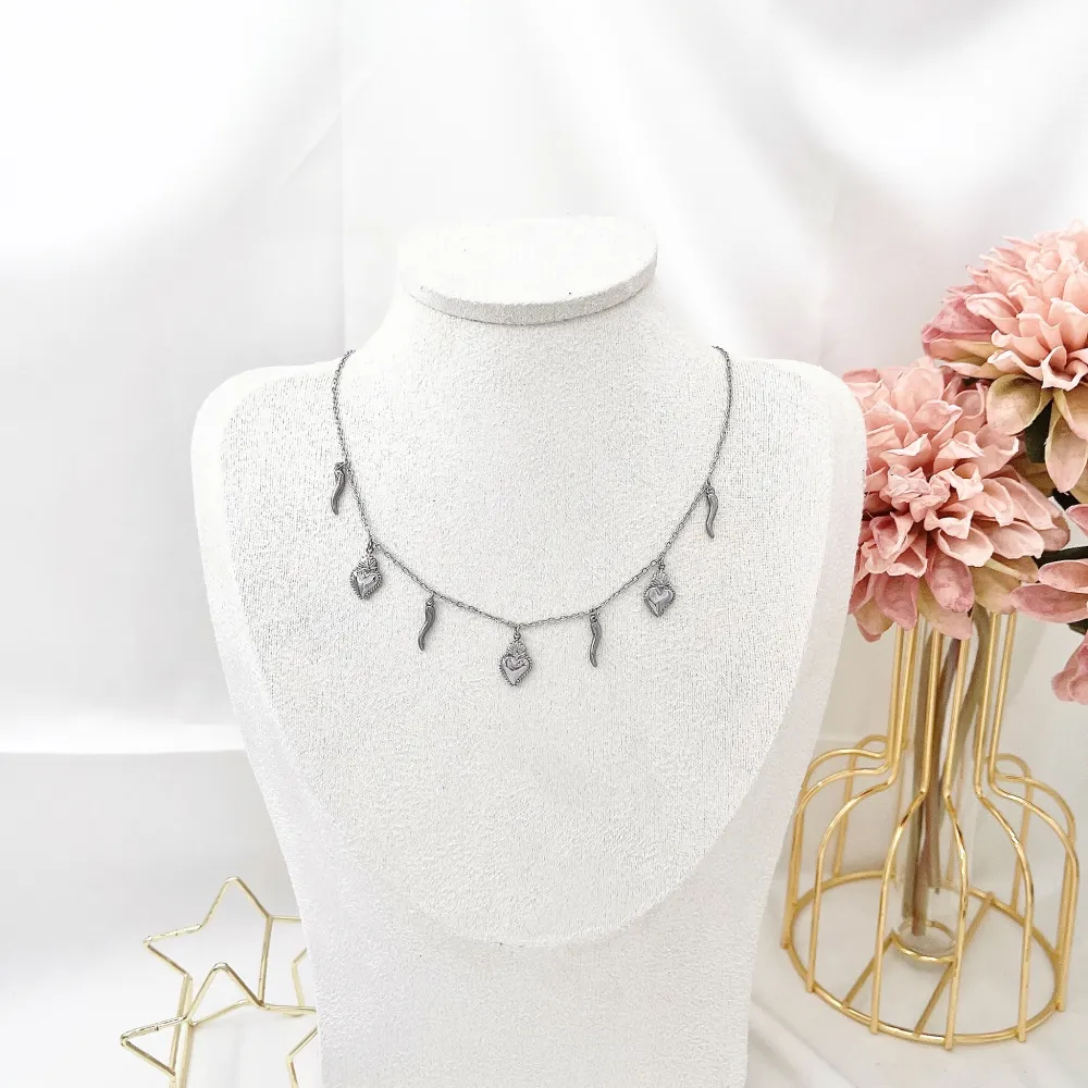 Sacro Cuore-Collana Corta in Acciaio - CAC-103-AA277N