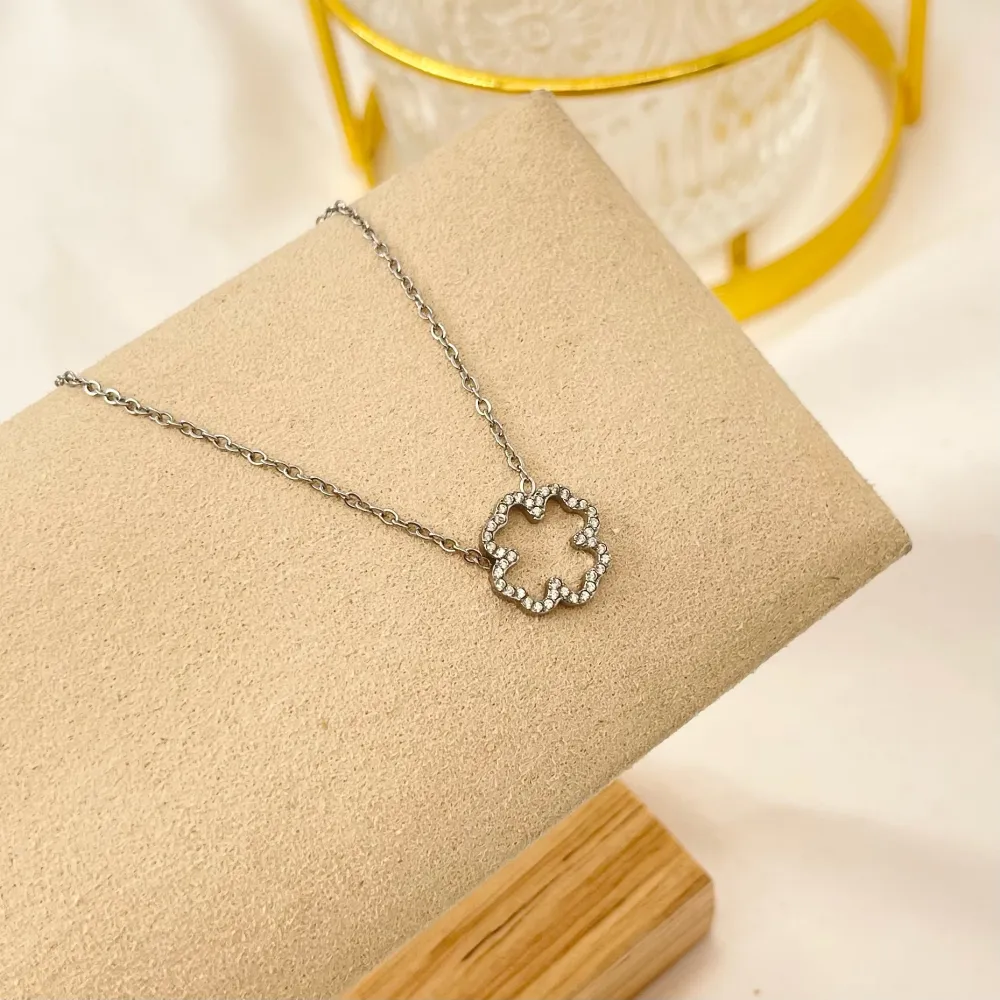 Quadrifoglio-Collana Corta in Acciaio - CAC-103-AA2824N