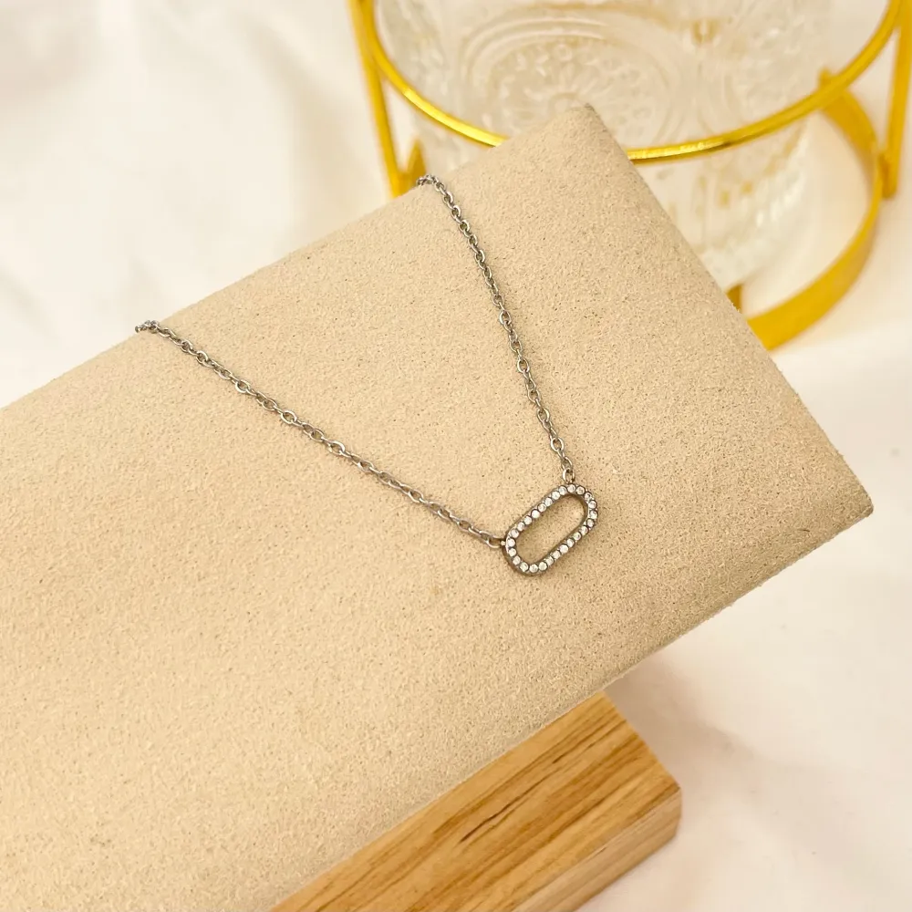 Ovale-Collana Corta in Acciaio - CAC-103-AA2830N