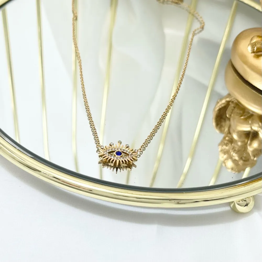 Occhi-Collana Corta in Acciaio - CAC-103-AA3980N