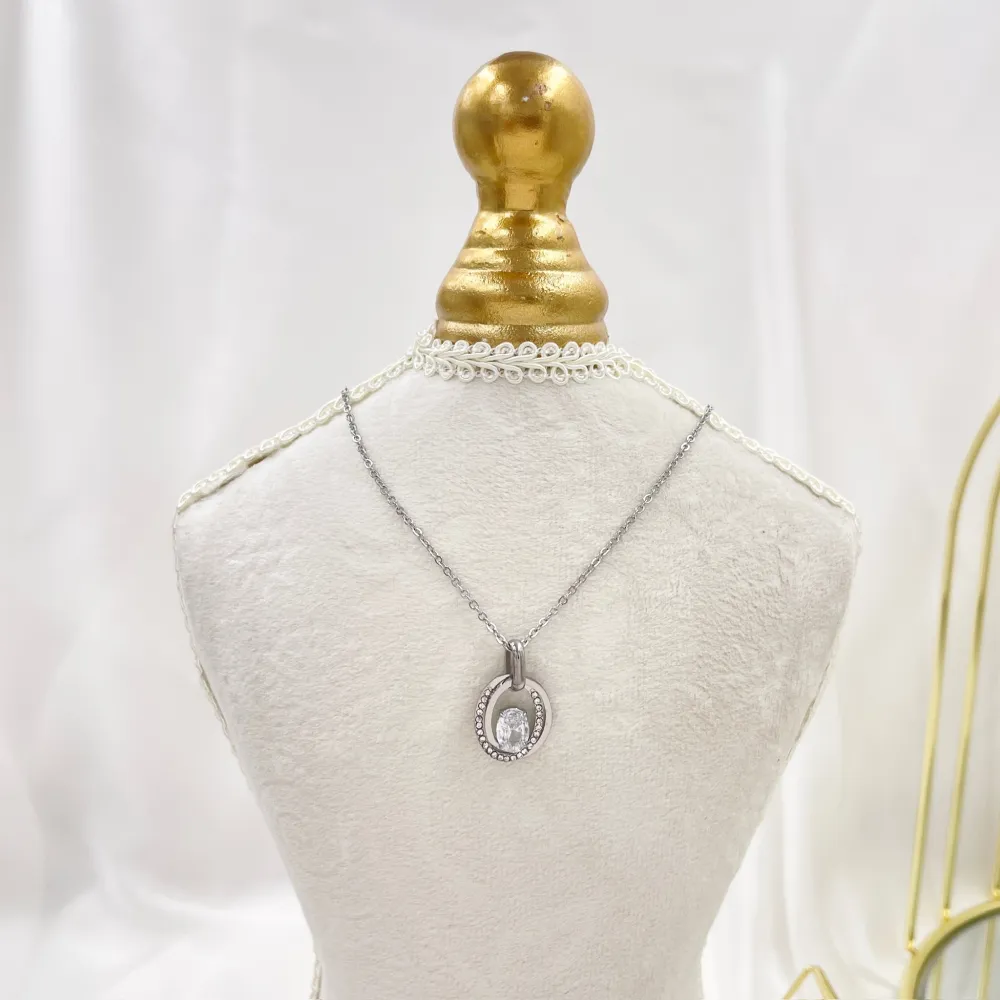 Punto Luce Ovale-Collana Corta in Acciaio - CAC-103-AA4142N