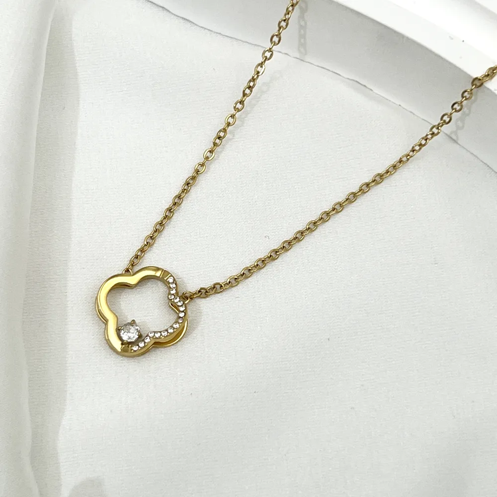 Quadrifoglio -Collana Girocollo in Acciaio - CAC-103-AA4199N