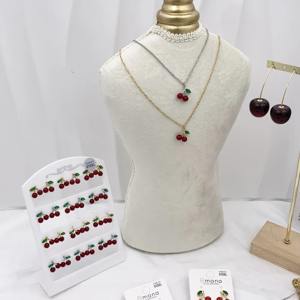 Ciliegia-Collana Corta in Acciaio - CAC-103-AA4532N