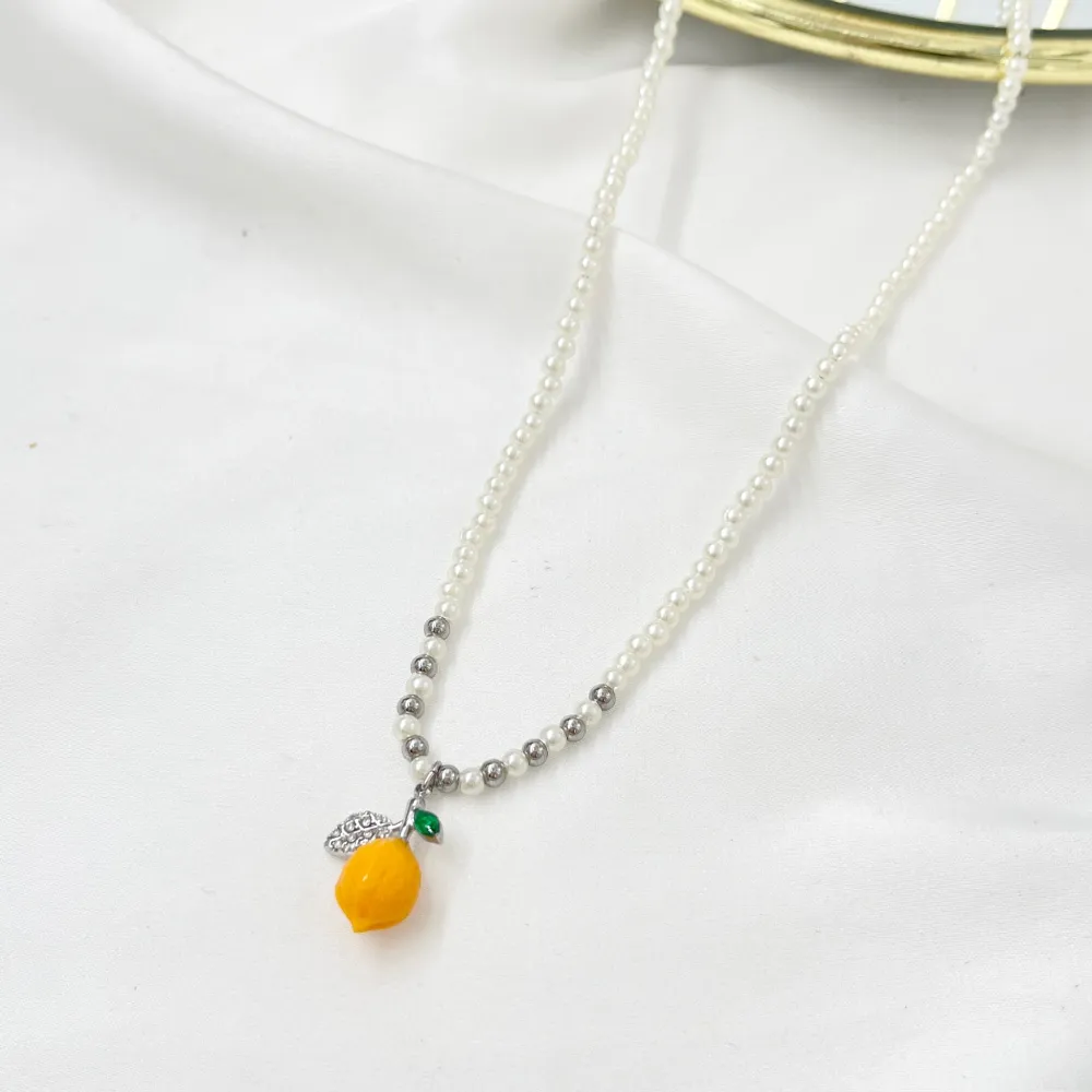 Limone -Collana Corta in Acciaio - CAC-103-AA4839N