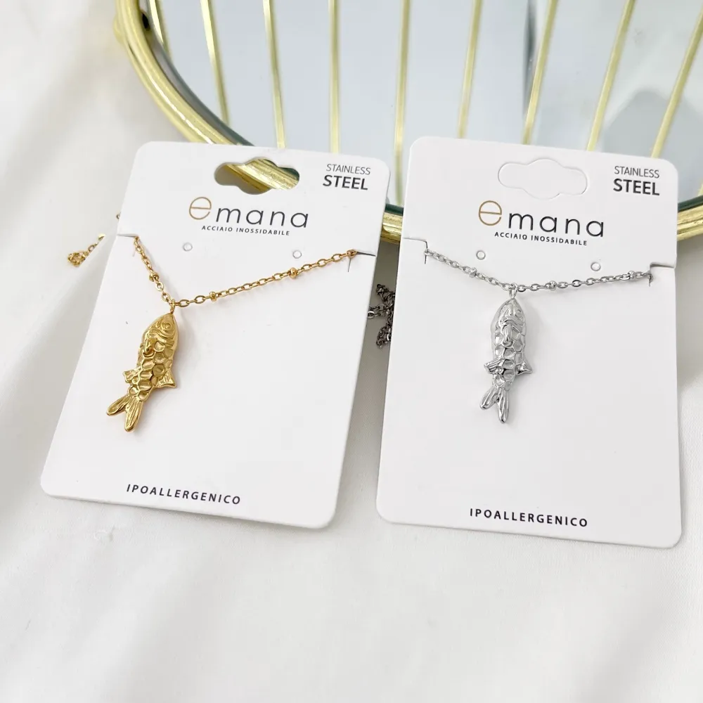 Pesce -Collana Girocollo in Acciaio - CAC-103-AA5100N