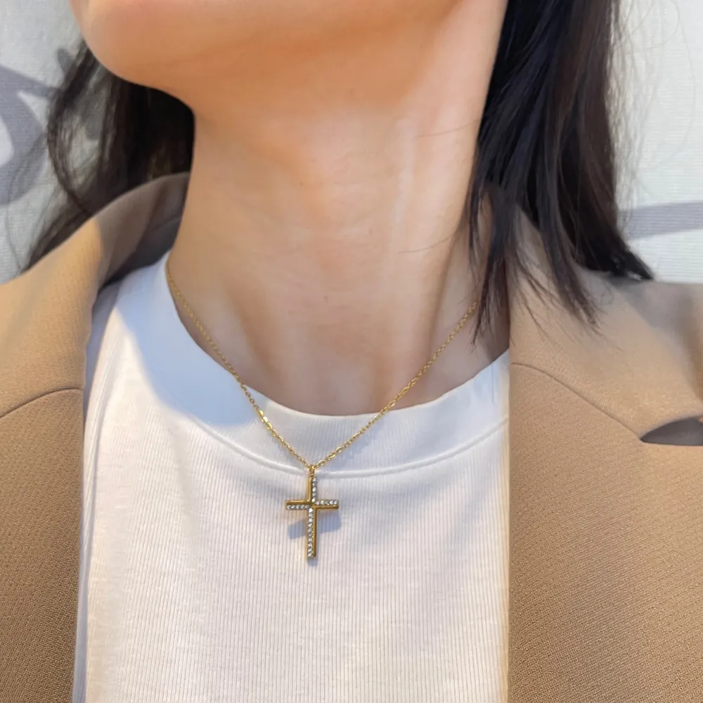 Croce-Collana Girocollo in Acciaio - CAC-103-AA5668N