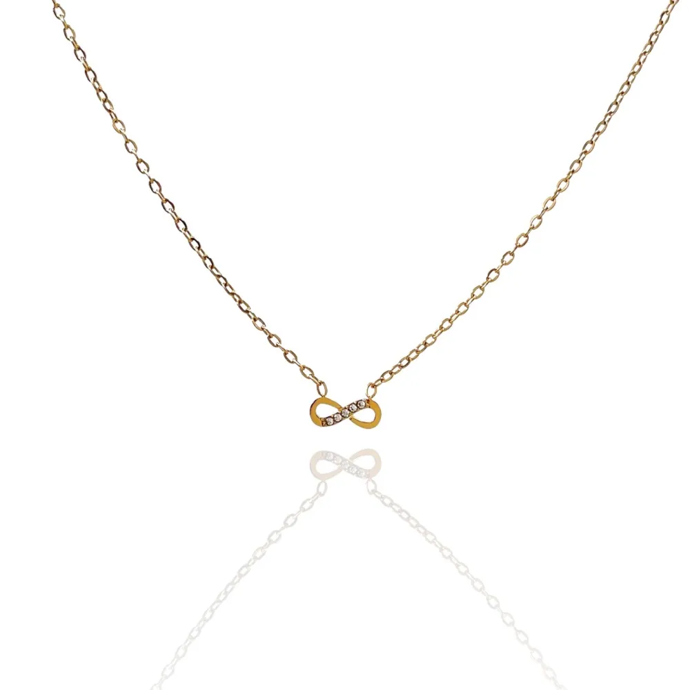 Infinito con Zirconia-Collana Corta in Acciaio - CAC-103-AA575N