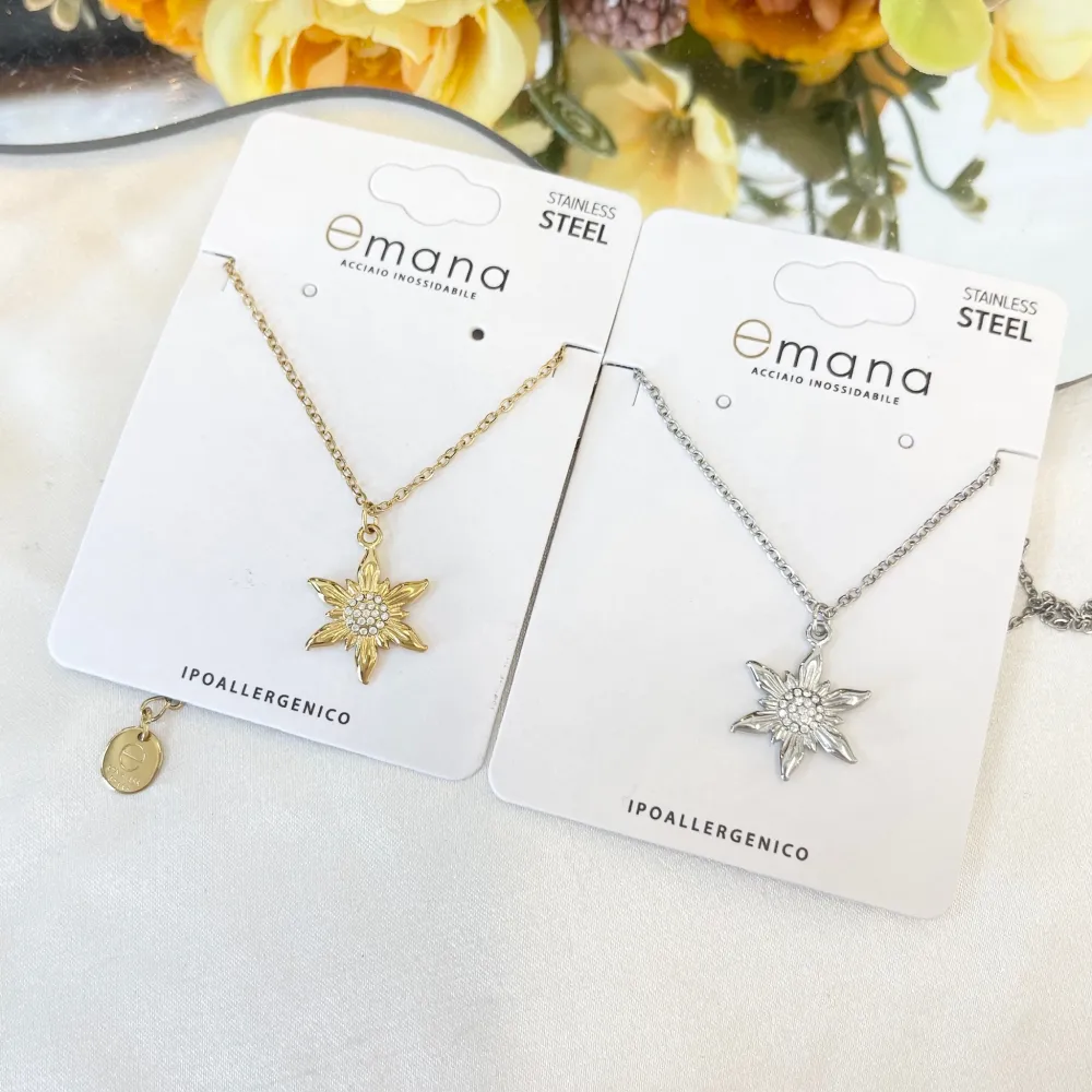 Fiore-Collana Girocollo in Acciaio - CAC-103-AA6074N