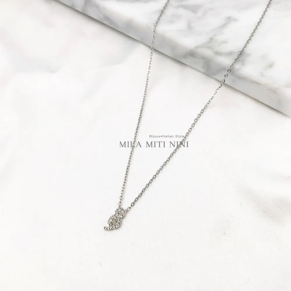 Gatto-Collana Corta in Acciaio - CAC103-AA6