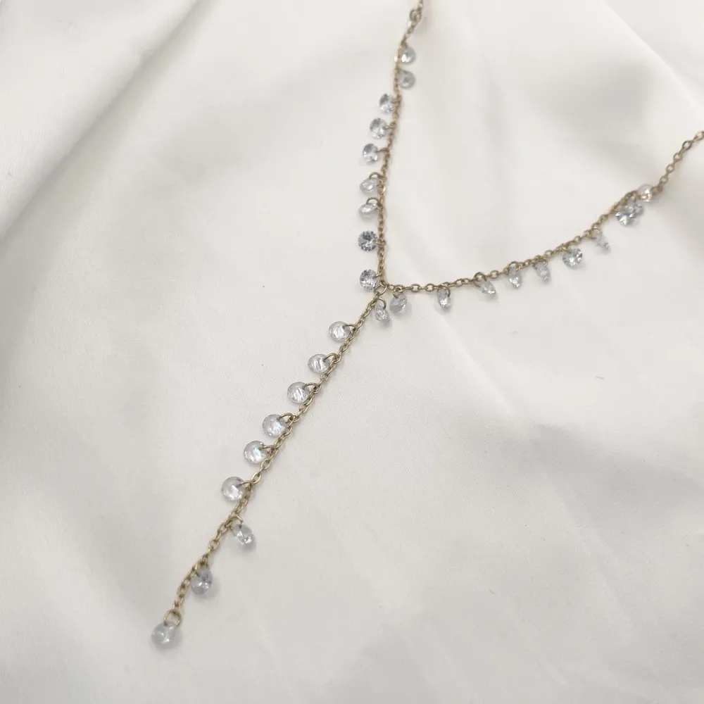 Zirconia Pendente Y-Collana Corta in Acciaio - CAC-103-AA82N