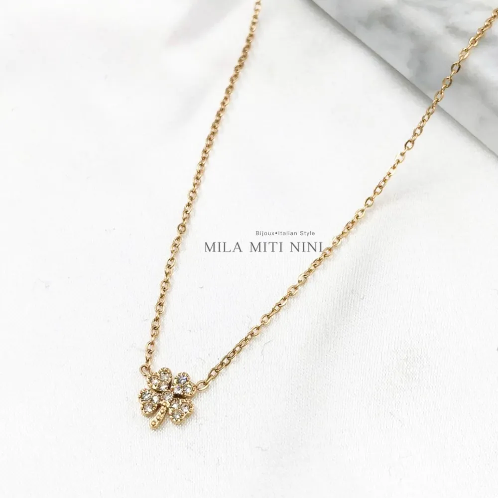 Quadrifoglio-Collana Corta in Acciaio - CAC103-AA8