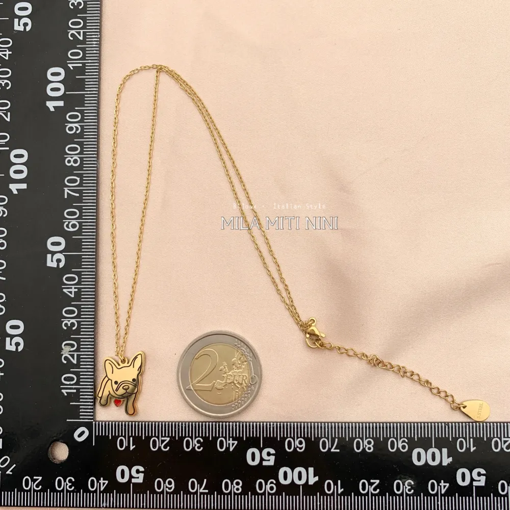 CAC413-1490-Cane-Collana Corta in Acciaio - CAC413-1490-Cane-Collana Corta in Acciaio