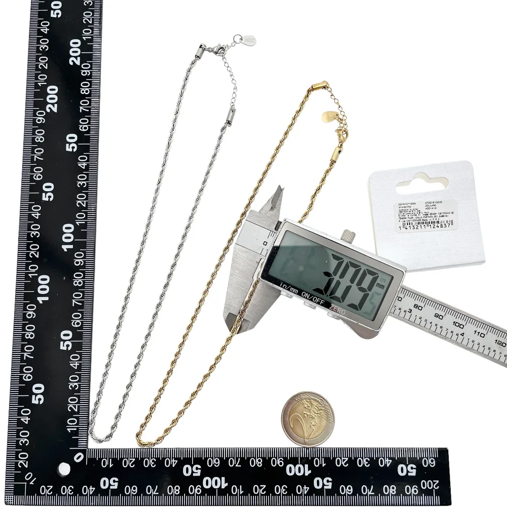 Torchon 3mm-Collana Corta in Acciaio - CAC-413-1584 3mm