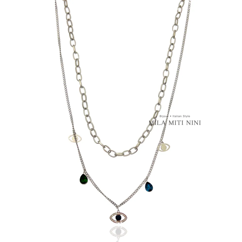 Occhio-Collana Corta in Acciaio - CAC-413-1719