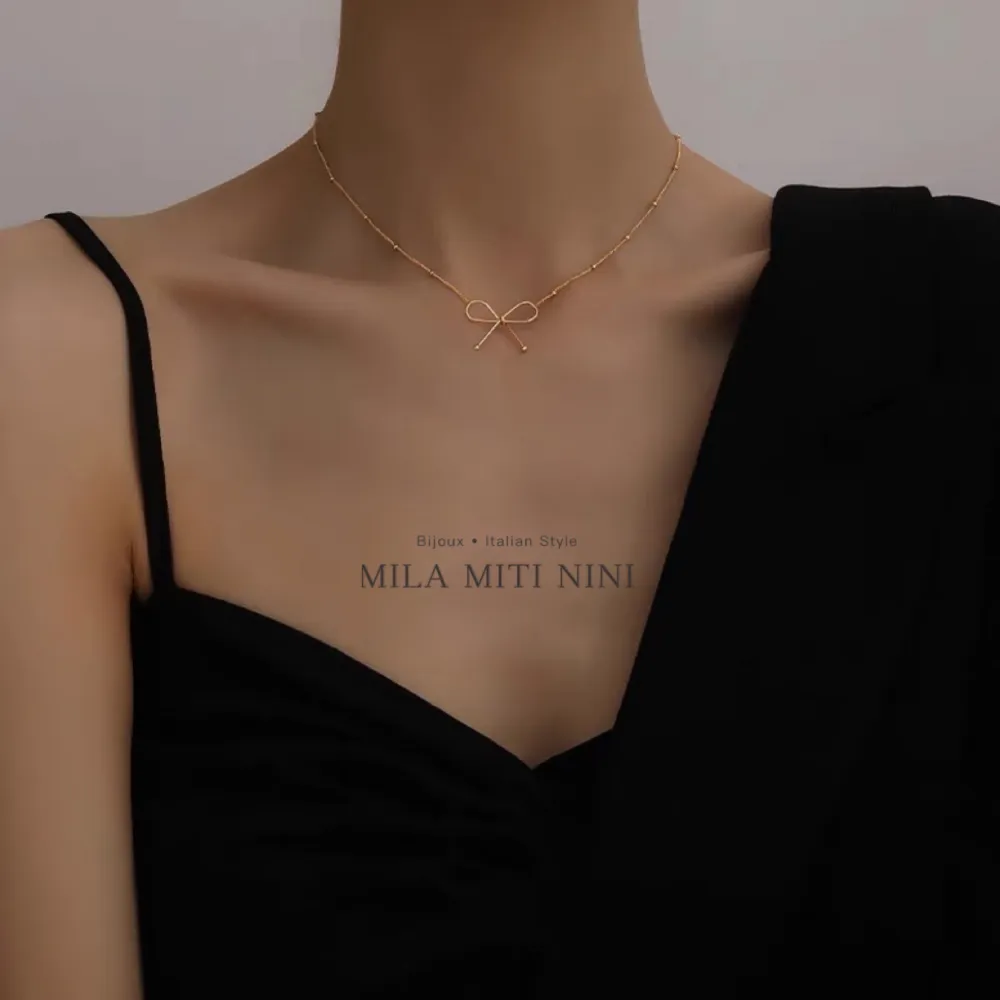 Fiocco-Collana Corta in Acciaio - CAC-413-1883