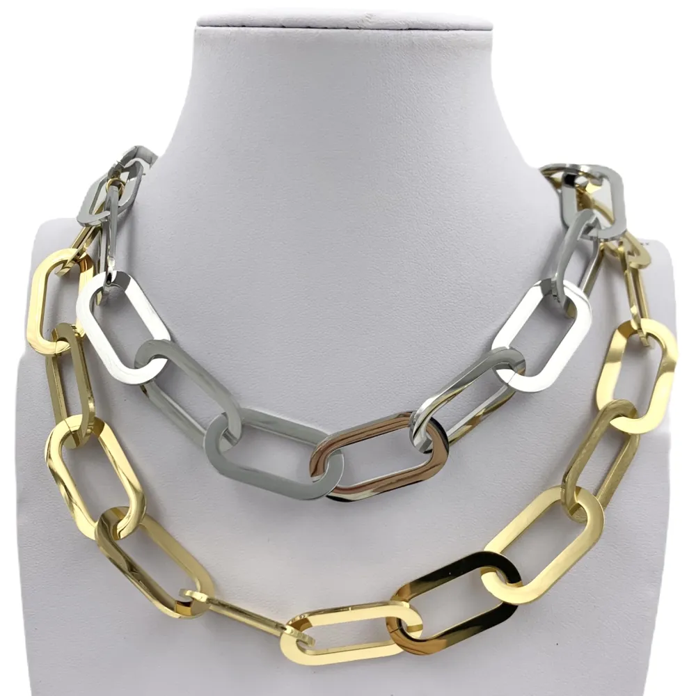 CAC6618-Catena - Collana Corta in Acciaio - CAC-413-2076-1020