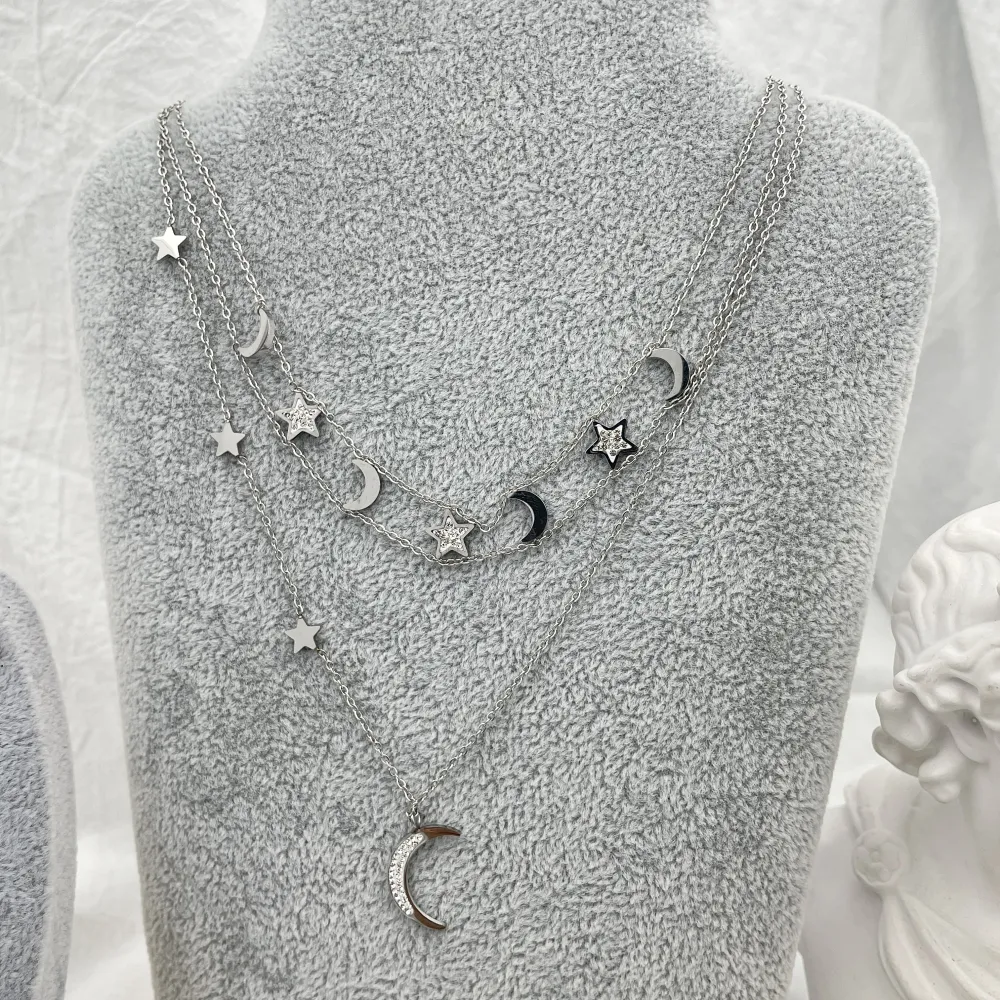 Luna e Stella -Collana Corta in Acciaio - CAC-413-2112