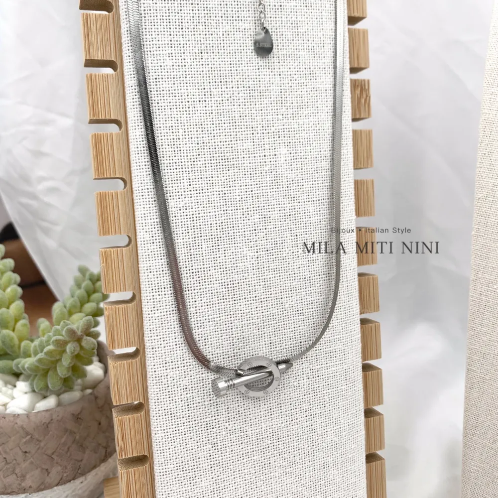 Cerchio con Chiodo -Collana Corta in Acciaio - CAC-413-2131