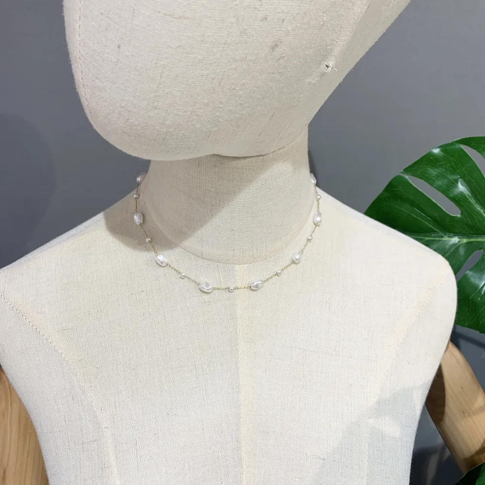 Perla Ovale-Collana Corta in Acciaio - CAC-413-2547