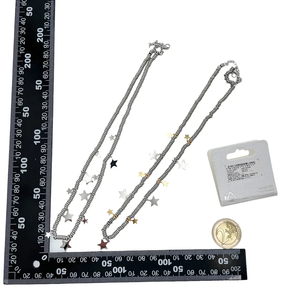 Catena Anellini con Stelle-Collane Corte in Acciaio - CAC-413-2552