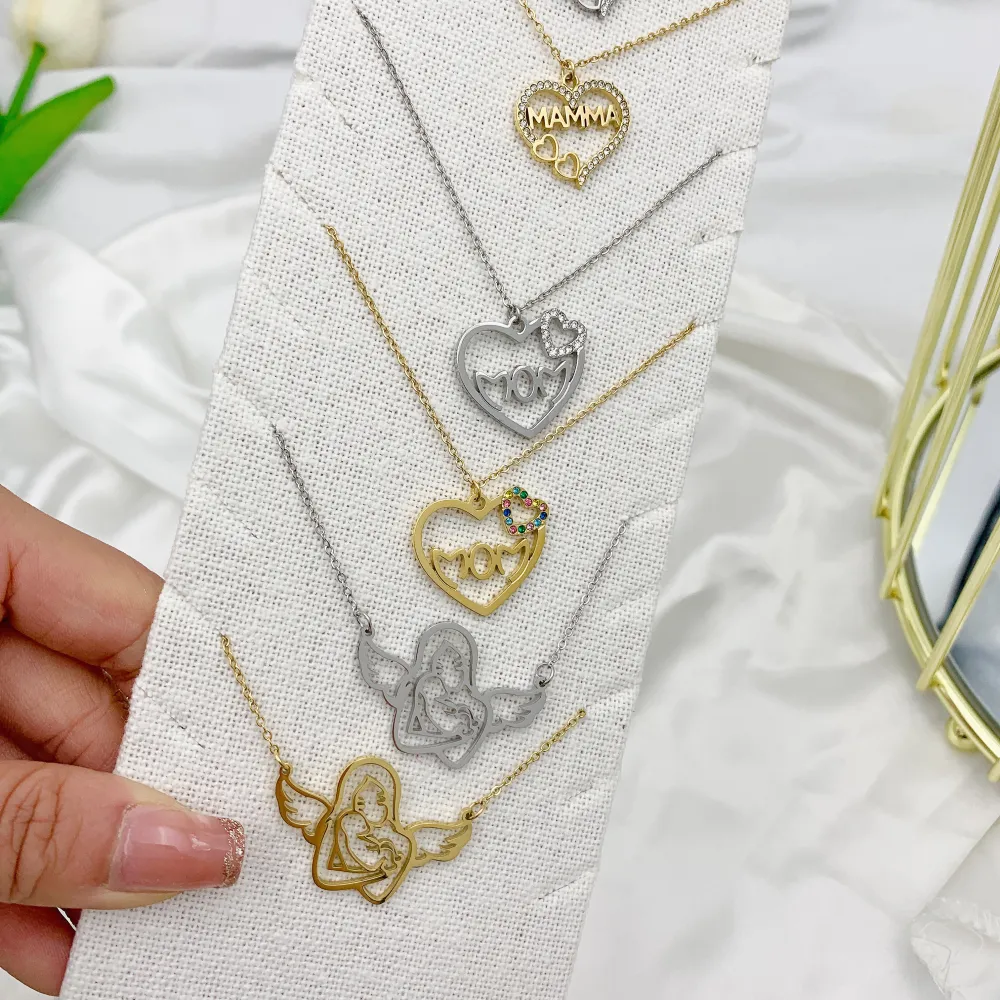 Mamma Angela e Baby-Collana Girocollo in Acciaio - CAC-413-2685