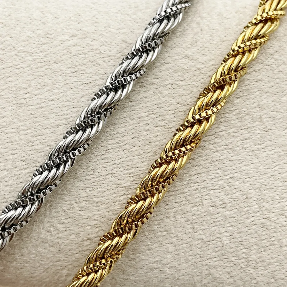 Catena Torchon con Catenine-Collana Corta in Acciaio - CAC-413-2709